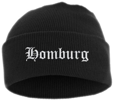 Homburg Umschlagmütze - Altdeutsch - Bestickt - Mütze mit breitem Umschl...
