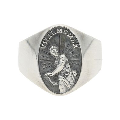 Siegelring 925/000 Sterling Silber geschwärzt, getragen 25323315 - Größe...