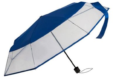 Regenschirm 24 X 90 Cm Stahl/ Polyester Blau/ Transparent