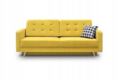 Couch mit Schlaffunktion Sofa Schlafsofa Wohnzimmercouch CARLA Gelb