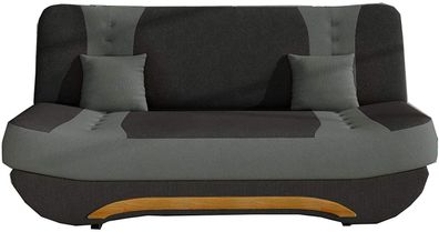 Couch mit Schlaffunktion Sofa Schlafsofa Wohnzimmercouch- FEBA Schwarz + Grau
