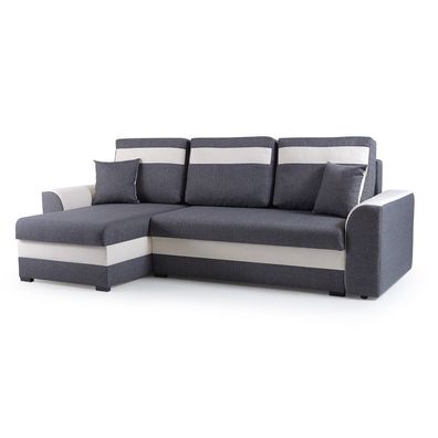 Ecksofa Sofa Couch Mit Schlaffunktion Universelle Grau ZENO Dunkelgrau