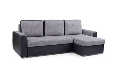 Ecksofa Sofa L-Form Couch Mit Schlaffunktion Universelle Ottomane SILVA Grau