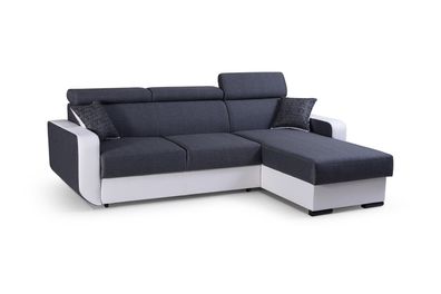 Ecksofa Sofa L-Form Couch Mit Schlaffunktion Universelle PEDRO Grau