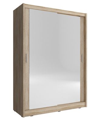 Schrank Schwebetürenschrank mit Spiegel 2-türig 130/150x200x62 BORNEO A2 150 Sonoma