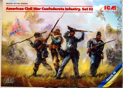 ICM 35024 American Civil War Confederate Infantry Set #2 1:35
