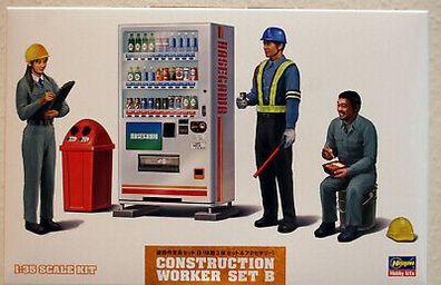 66006 Hasegawa Construction Worker Straßenbauarbeiter Hitachi Baumaschinen 1:35