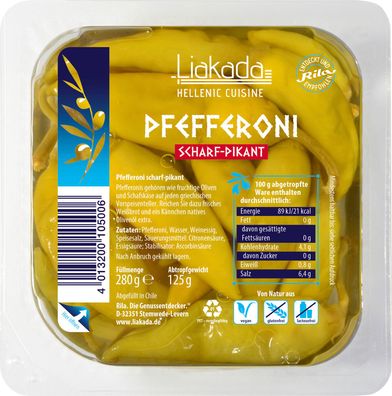 Liakada Pfefferoni scharf ATG 125g