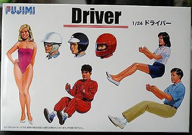 Fujimi 116600 Garage & Tools Drivers Fahrer, Fahrerin, Rennfahrer, 1:24 Set