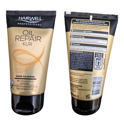 Hairwell Oil Repair Kur mit Arganöl & Keratin für Extrem Strapaziertes & Trockenes Ha