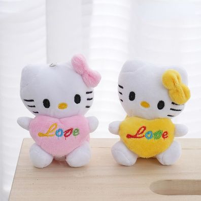 6tlg Hello Kitty Keychains Cute Katze Plüsch Anhänger Paar Rucksack Schlüsselanhänger