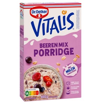Vitalis Porridge Großpackung Beeren Mix mit Süße aus Agave 460g