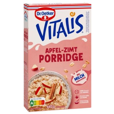 Vitalis Porridge Großpackung mit Apfel Zimt und Agavensüße 440g