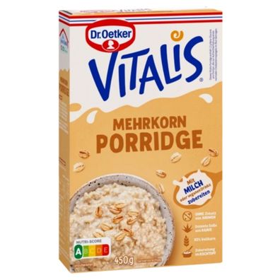 Vitalis Porridge Mehrkorn Vollkorn mit Agavensüße Großpackung 450g