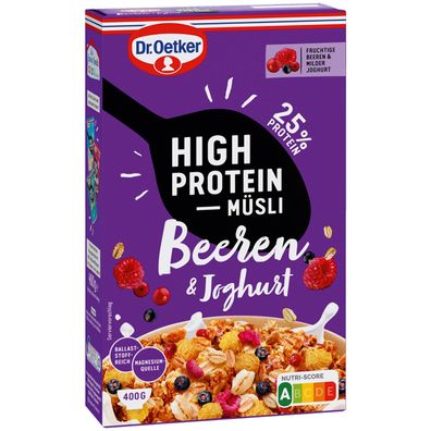 Dr. Oetker High Protein Beeren & Joghurt Müsli mild im Geschmack 400g