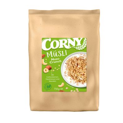Schwartau Corny Müsli Nuss Crunch mit Vollkorn vegan Beutel 750g