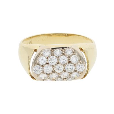 Ring 750/000 (18 Karat) Gelbgold mit Brillanten, getragen 25323075 - ...