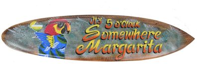 It s 5 o`clock somewhere Margaritaville Deko Surfboard 100cm Papagei