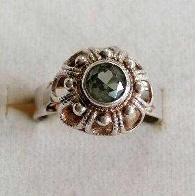 Antik Silber Ring 835 mit elegante groß Turmalin, Gr.57, Art Deco