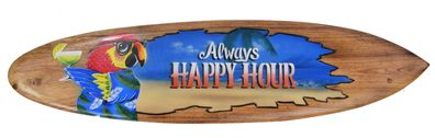 Always Happy Hour Deko Surfboard 100cm Papagei Barschild Lounge Restaurant Kneipe Dek
