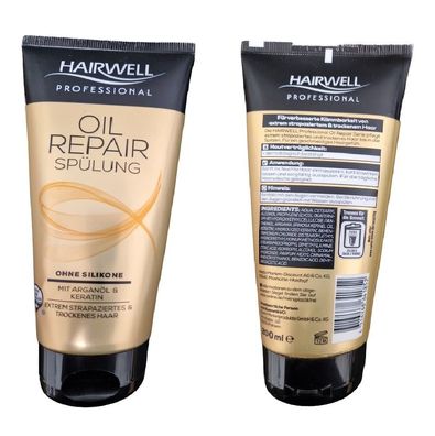 Hairwell Oil Repair Spülung mit Arganöl & Keratin für Extrem Strapaziertes Haar