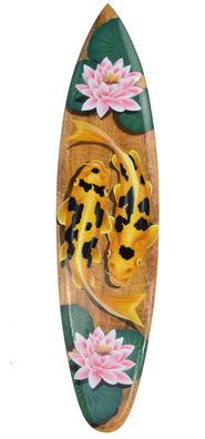 Koi Fisch Deko Surfboard 100cm Koi Karpfen Japan Style Kois Utsuri Goldfisch