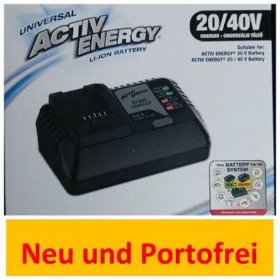 Active Energy Li-Ion Ladegerät für Ferrex Geräte Akku 20V oder 40V