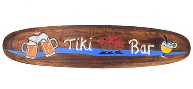 Deko Holzschild 100cm Tiki Bar Surfbrett aus Holz Hawaii Maui Aloha Style Lounge Bier