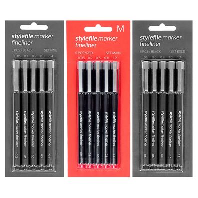 Stylefile Marker Fineliner 5er Sets (Auswahl)