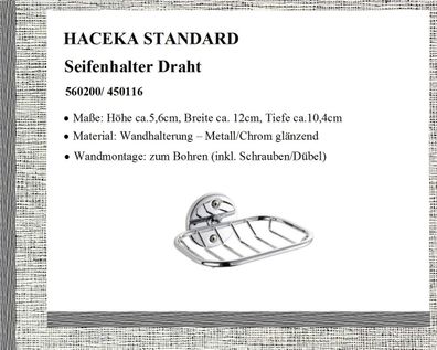 Model "Standard" Seifenschale Seifenhalter Metal verchromt 450116