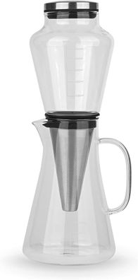 Beem Kaffeebereiter Glas Cold-Drip 0,5l Borosilikatglas Edelstahl silber transparent