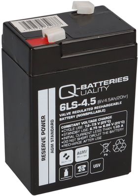 Q-Batteries 6LS-4.5 6V 4,5Ah Blei-Vlies Akku AGM VRLA