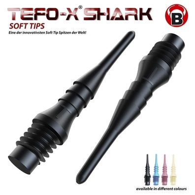 BULL'S Tefo-X Shark Soft Tips 6mm(2BA), schwarz / Inhalt 1 Stück
