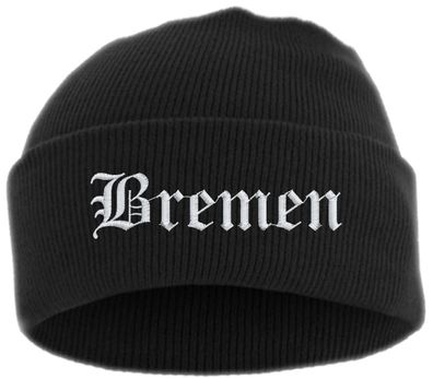 Bremen Umschlagmütze - Altdeutsch - Bestickt - Mütze mit breitem Umschla...