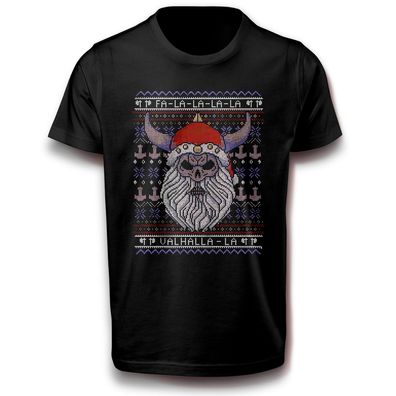 Walhalla Krieger Valhalla Weihnachten T-Shirt schwarz XS - 3XL Baumwolle Fun