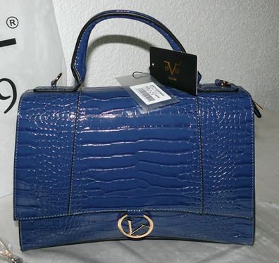 Versace VI20AI0020 RIGIDA A MANO 19V69 Italia Damen Schulter Tasche Kroko Blau