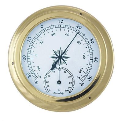Comfortmeter, Hygro-Thermometer Marine Einbauinstrument, Messing Ø 14,5 cm