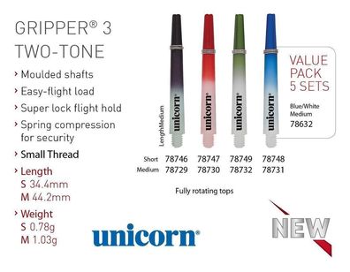 Unicorn Gripper 3 TWO-TONE Shaft, sh/ blau / Inhalt 12 Stück