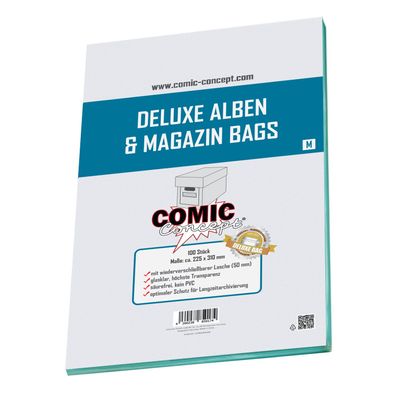 Comic Concept Deluxe Alben & Magazin Bags M (225 x 310 mm) mit Lasche