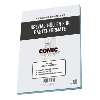 Comic Concept Spezial-Hüllen (ohne Lasche) für Bastei-Formate (189 x 278 mm)