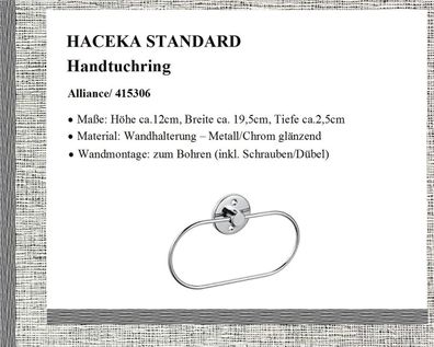 Model "Standard" Handtuchring Handtuchhalter Badetuchhalter Ring Metal verchromt