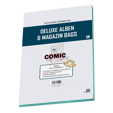 Comic Concept Deluxe Alben & Magazin Bags XL (250 x 350 mm) mit Lasche