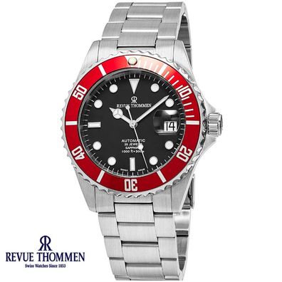 Revue Thommen 17571.2136 XL Diver Automatik schwarz rot silber Herren Uhr NEU