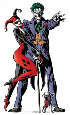 Batman Pappaufsteller (Stand Up) - Harley Quinn and The Joker Classic Comic Couple...