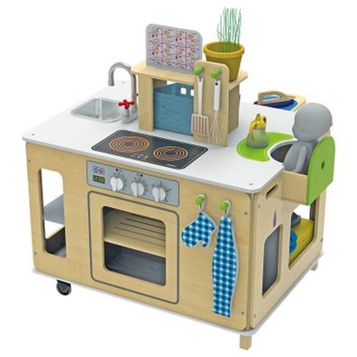 Mobiles Haushaltscenter 4 in 1 Spielstation Spielküche Kindergarten