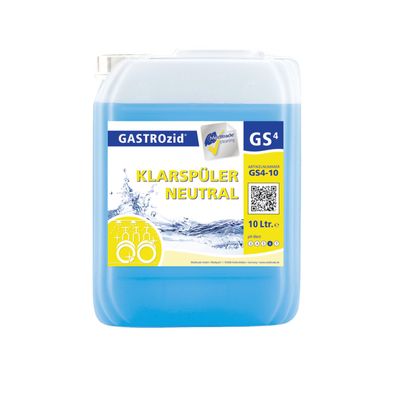 Klarspüler neutral GASTROzid GS4 - 1 x 10 L Kanister - für alle Wasserhärten