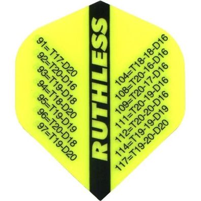 Ruthless RX Checkouts Standard Dart Flights 100 Micron - No2 Gelb
