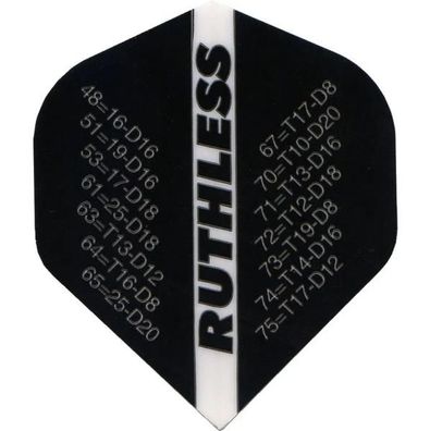 Ruthless RX Checkouts Standard Dart Flights 100 Micron - No2 Schwarz