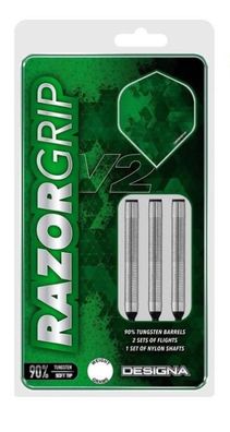 Designa Razor Grip V2 22g Softdart Tungsten M4 Double Grip Silver