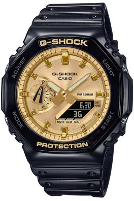Casio G-Shock Classic Ana-Digi Armbanduhr Schwarz/ Goldfarben GA-2100GB-1AER